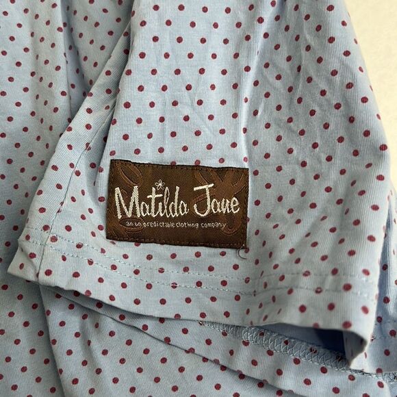MATILDA JANE CHARACTER COUNTS BLUE AND BURGUNDY POLKA-DOT DRESS size 2 - Picture 6 of 12